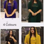 Handworked slitted kurti without shawl